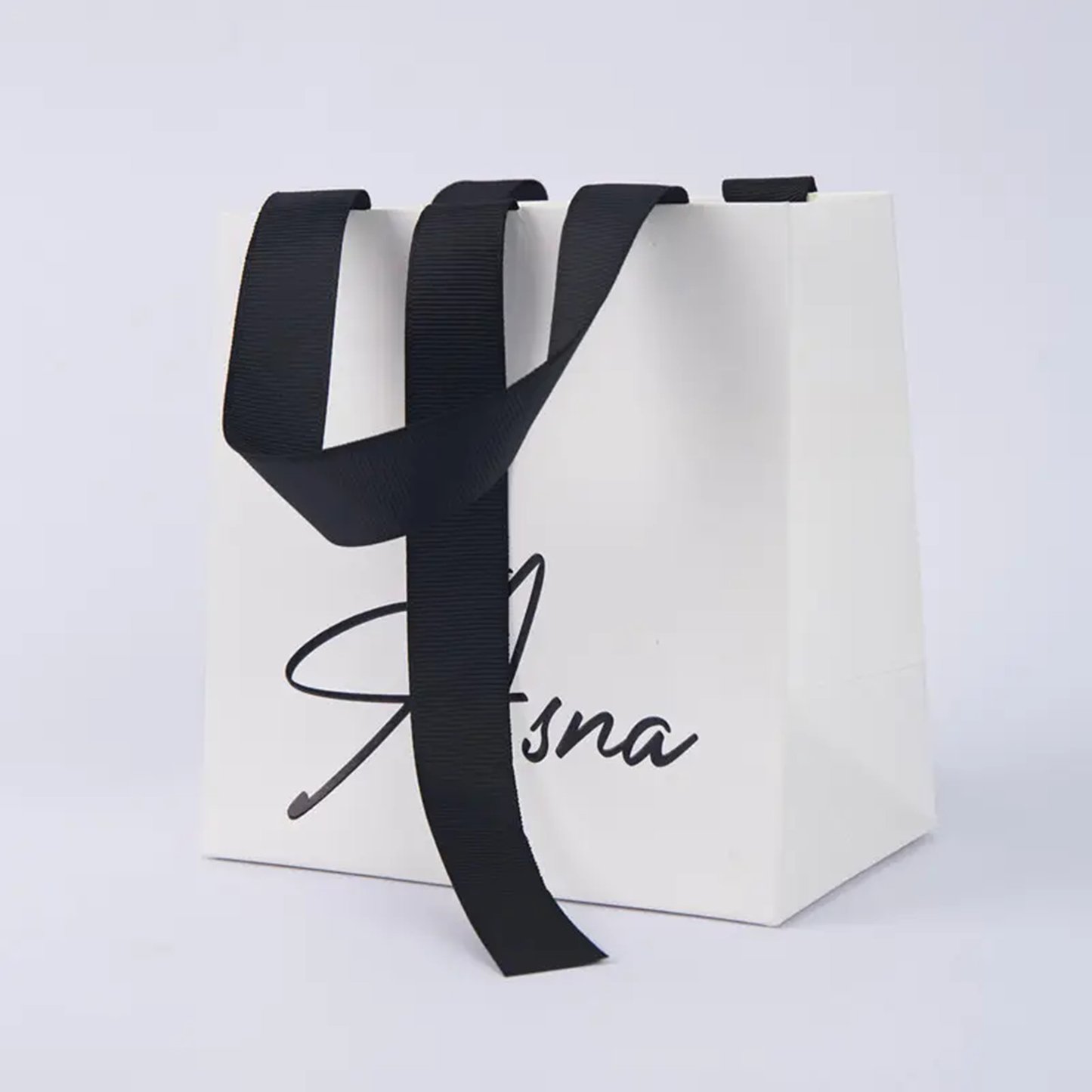 High-quality Ribbon Paper Bag For Eye Cream Custom Logo