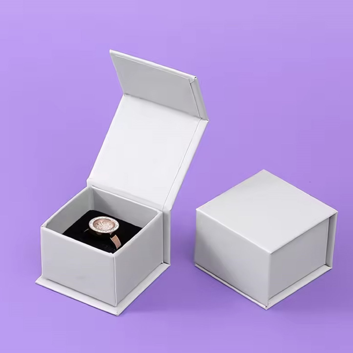 Custom Logo Magnetic Flip Jewelry Box For Rings Earring Necklace Cardboard Paper Jewelry Gift Boxes