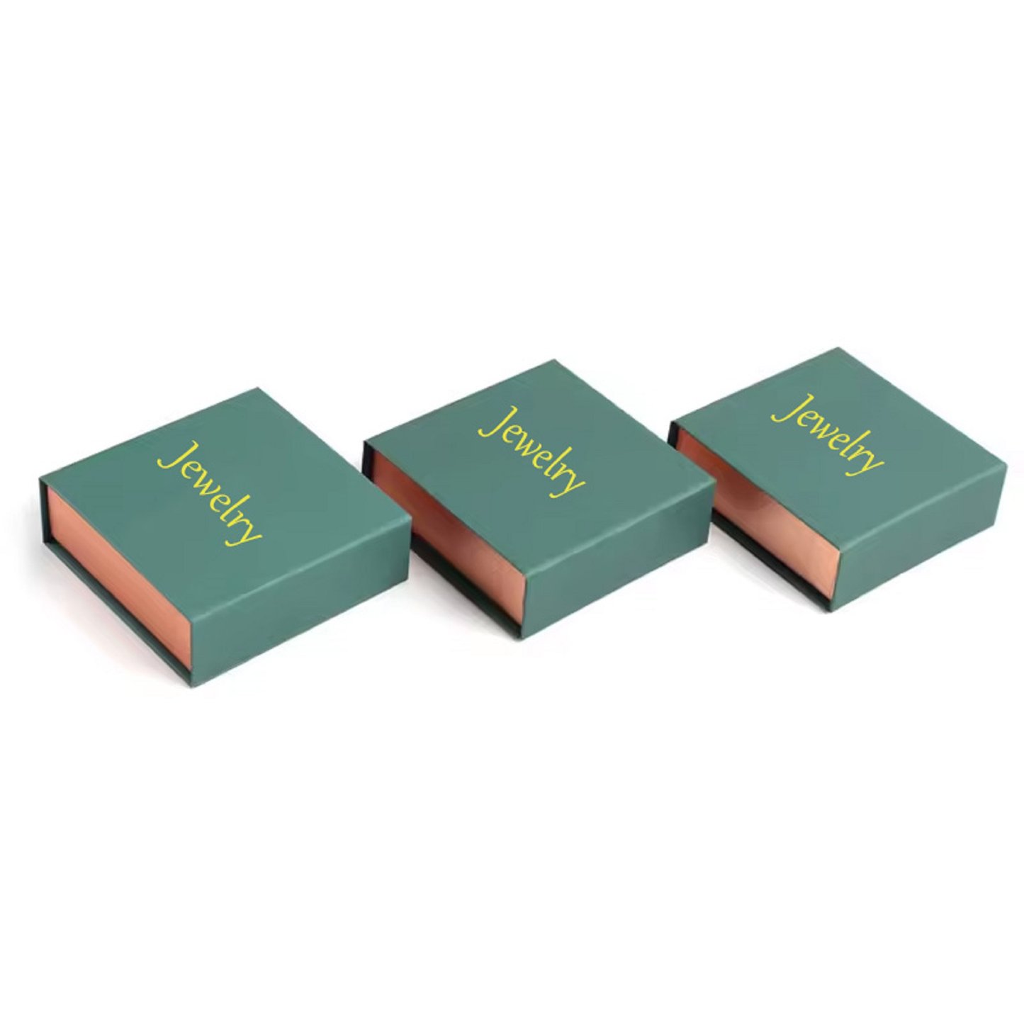 Green Customizable Packaging Box With Magnetic Lids Rigid Cardboard Boxes For Earrings Bracelet