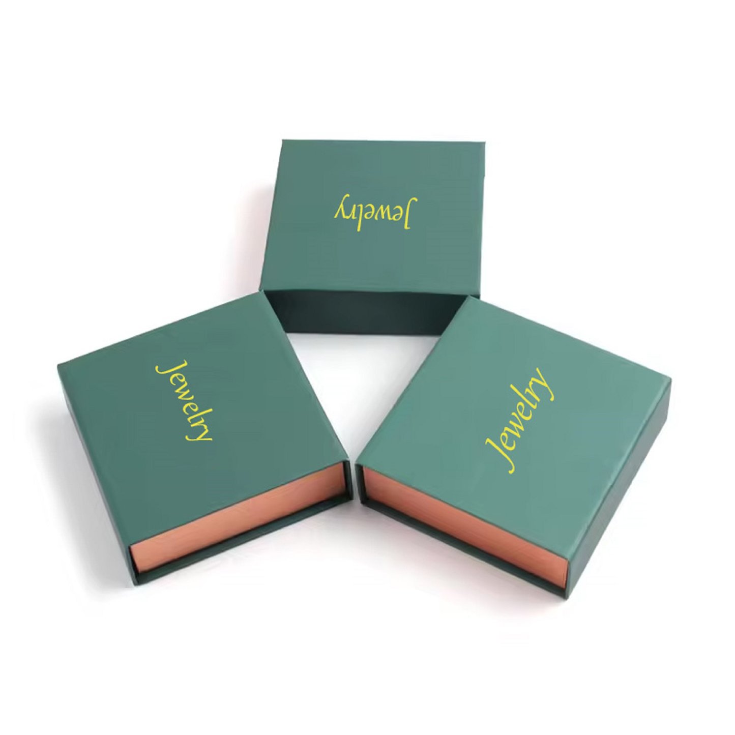 Green Customizable Packaging Box With Magnetic Lids Rigid Cardboard Boxes For Earrings Bracelet