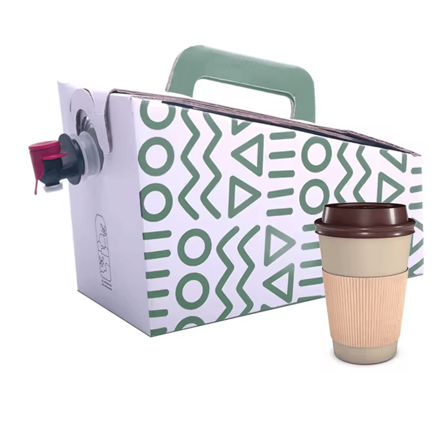 Custom Printed Disposable Coffee Dispenser Boxes With Handle