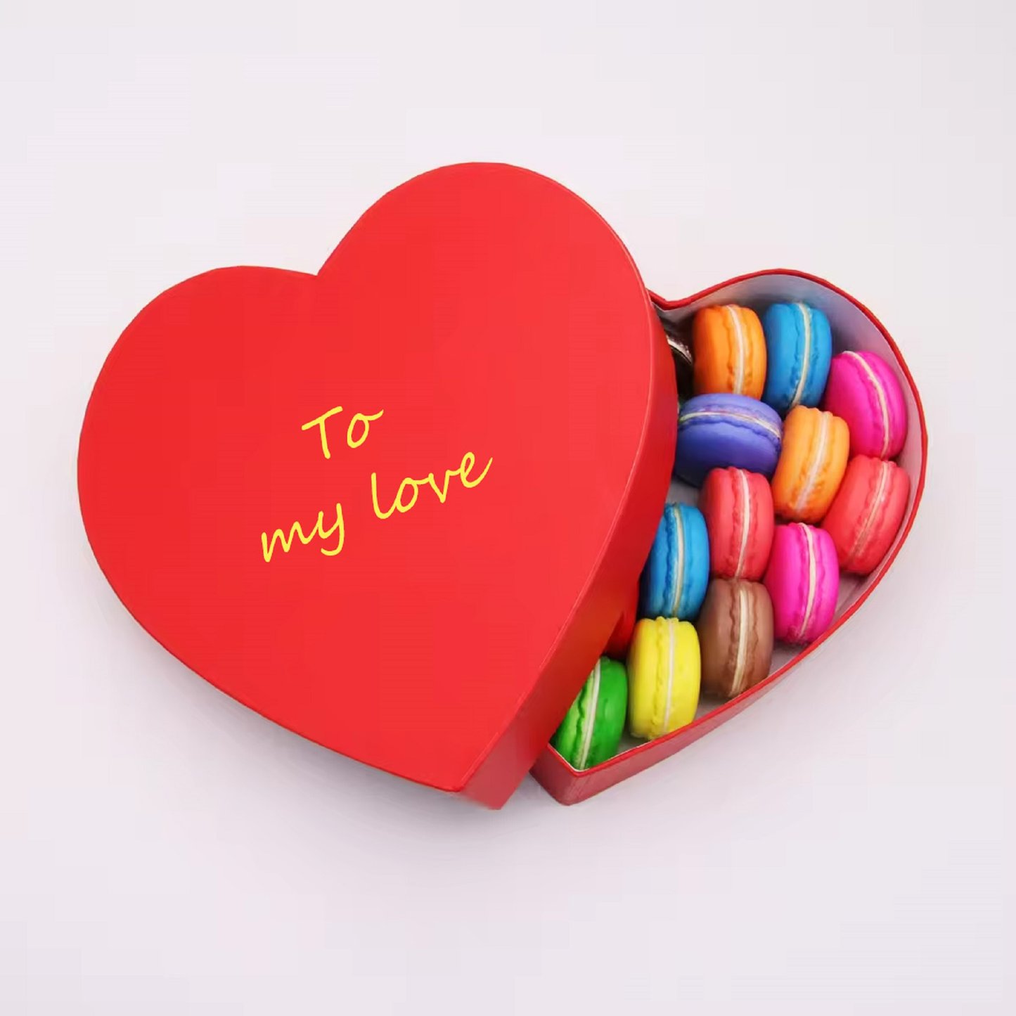 Paper Cardboard Box Red Empty Heart Shaped Gift Boxes For Macaron Cookies