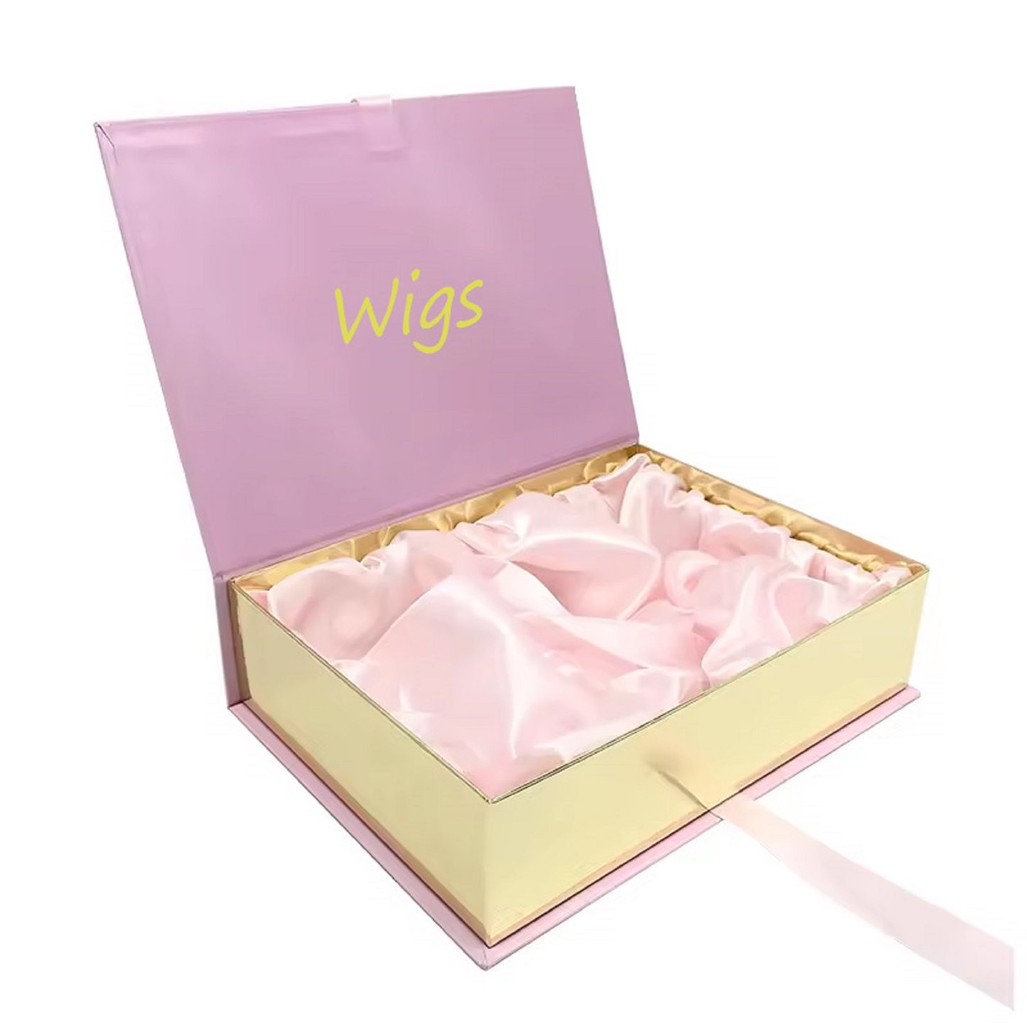 Pink Hair Bundles Packaging Box With Satin Hair Gift Storage Boxes With Special Paper