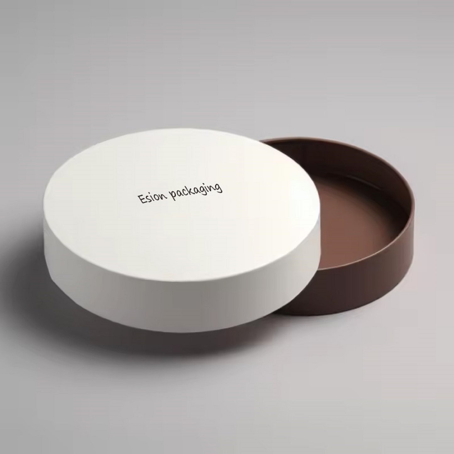 White Lids And Base Paper Packaging Round Rigid Boxes With Hot Print For Chocolates