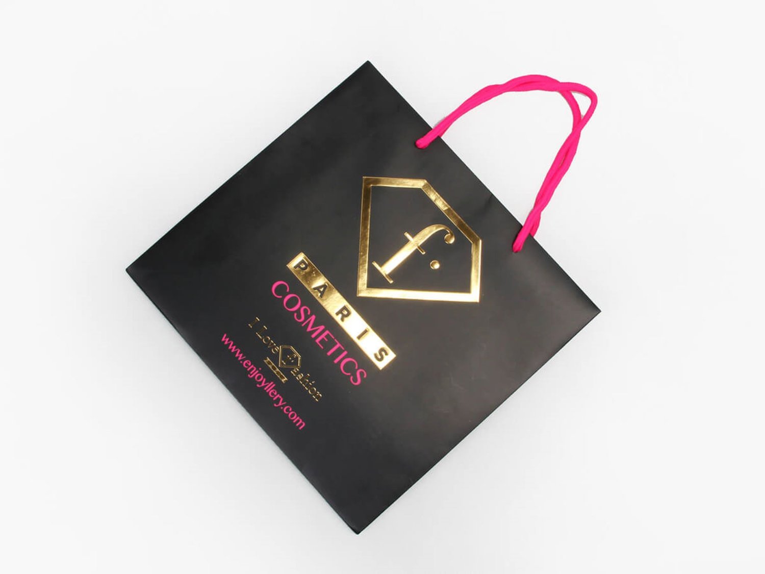 Custom Gold Foil Stamping Paper Bags For Eye Shadow Palette Packaging