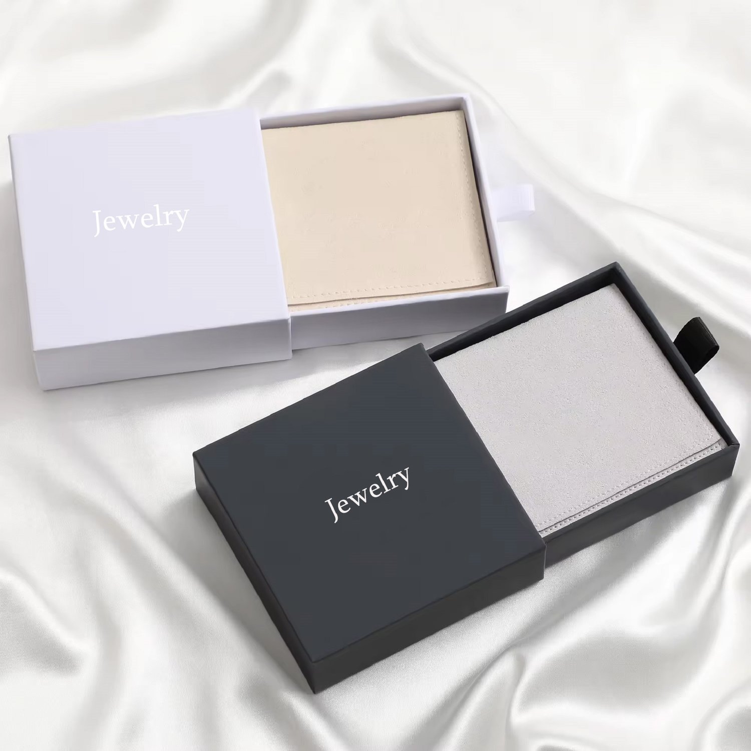 Custom Jewelry Boxes Small Packaging Drawer Boxes High-End Black Floating Drawer Necklace Ring Earrings Jewelry Gift Box
