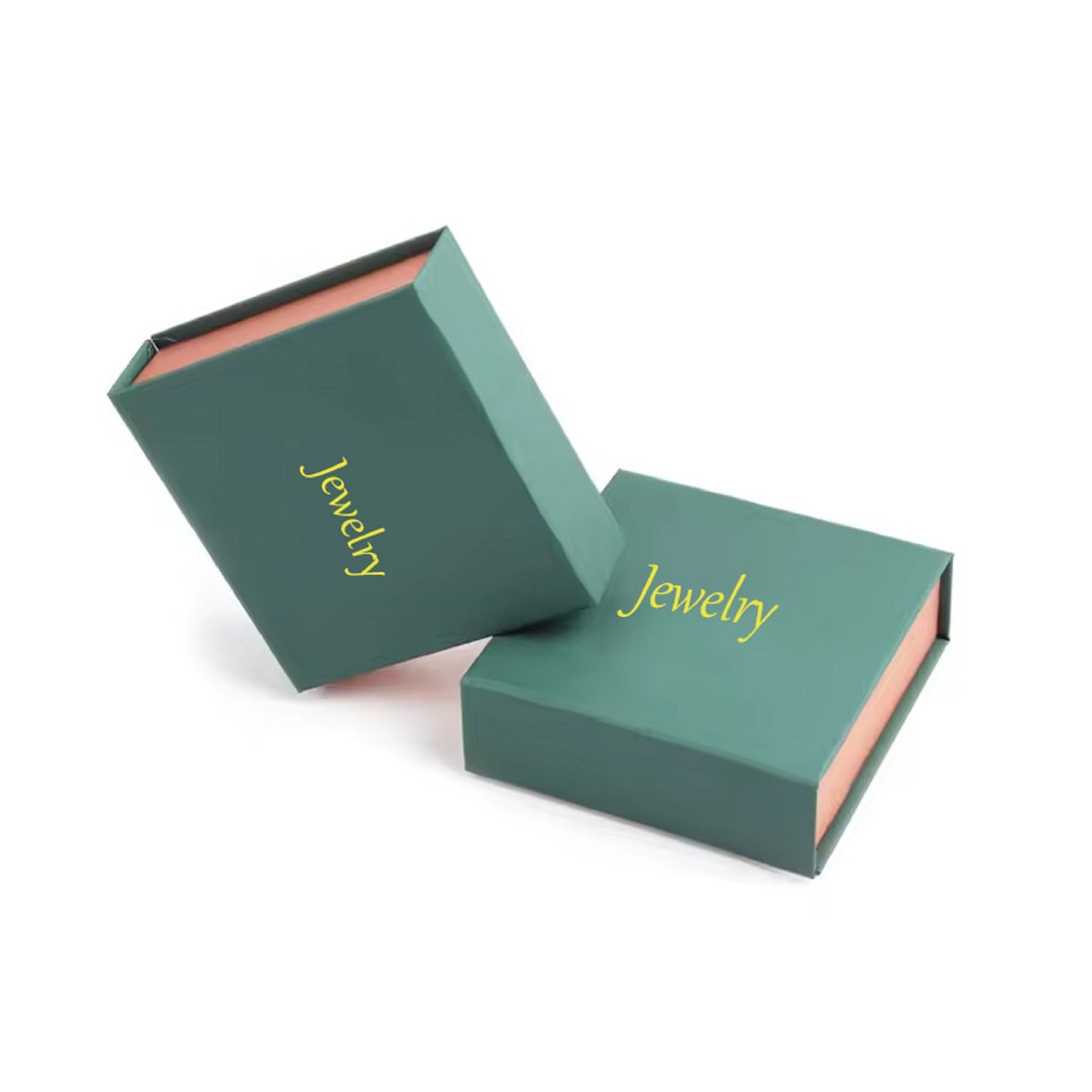 Green Customizable Packaging Box With Magnetic Lids Rigid Cardboard Boxes For Earrings Bracelet