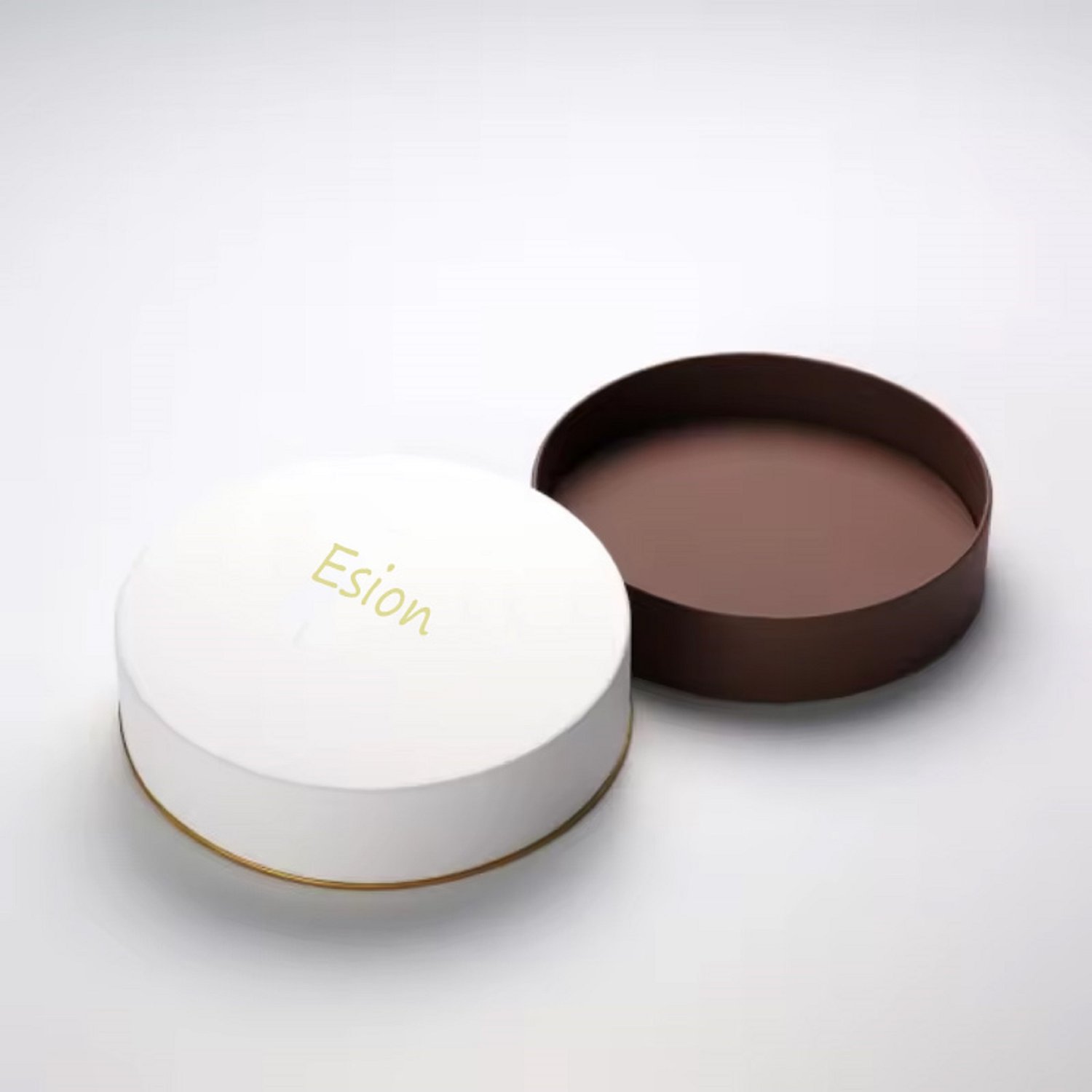 White Lids And Base Paper Packaging Round Rigid Boxes With Hot Print For Chocolates
