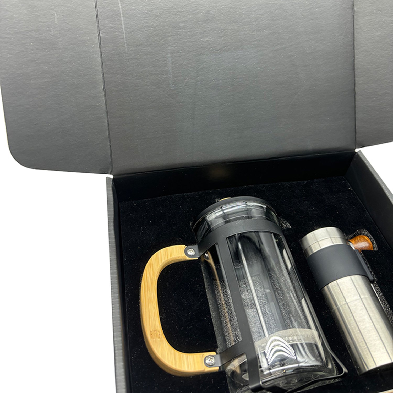 Personal Hand Grinder Coffee Machine Paper Gift Box Set Vintage With Insert