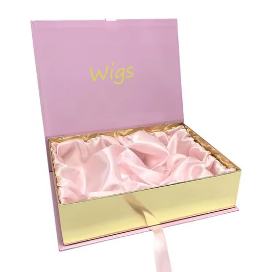 Pink Hair Bundles Packaging Box With Satin Hair Gift Storage Boxes With Special Paper
