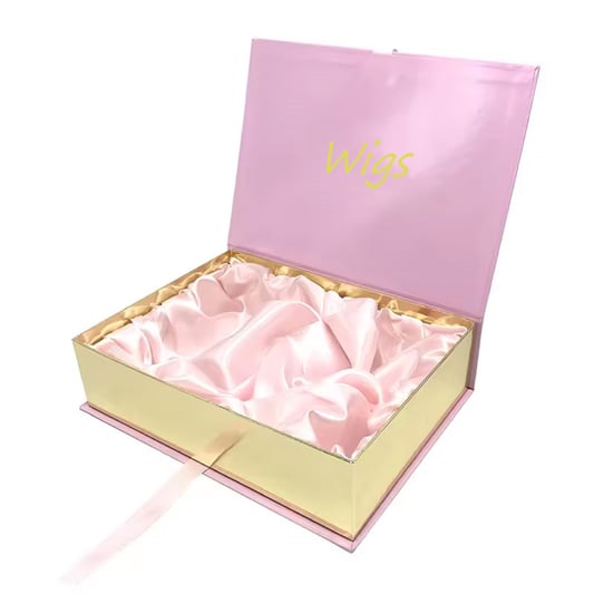 Pink Hair Bundles Packaging Box With Satin Hair Gift Storage Boxes With Special Paper