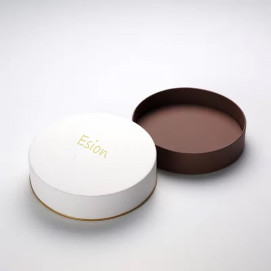 White Lids And Base Paper Packaging Round Rigid Boxes With Hot Print For Chocolates