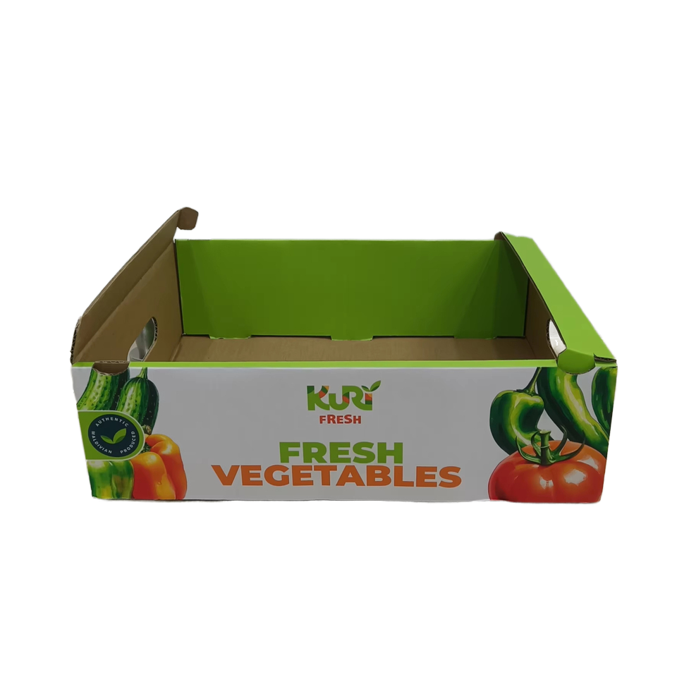 Custom Printed logo Vegetable Fruit Packaging Box Thick Three-layer Corrugated Cardboard Box