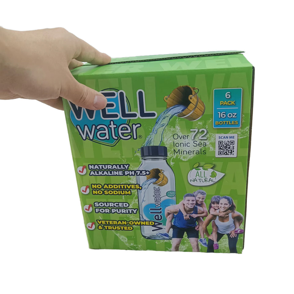 Custom Printed logo Health Drink Juice Folding Corrugated Paper Box Soft Juice Drink Packaging Box
