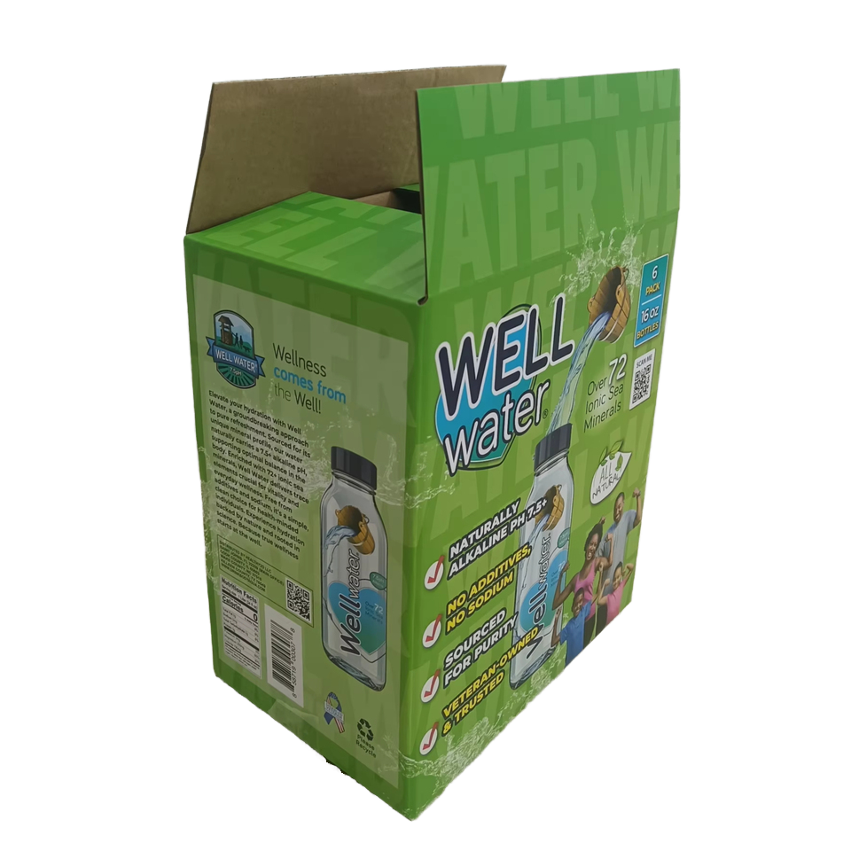 Custom Printed logo Health Drink Juice Folding Corrugated Paper Box Soft Juice Drink Packaging Box
