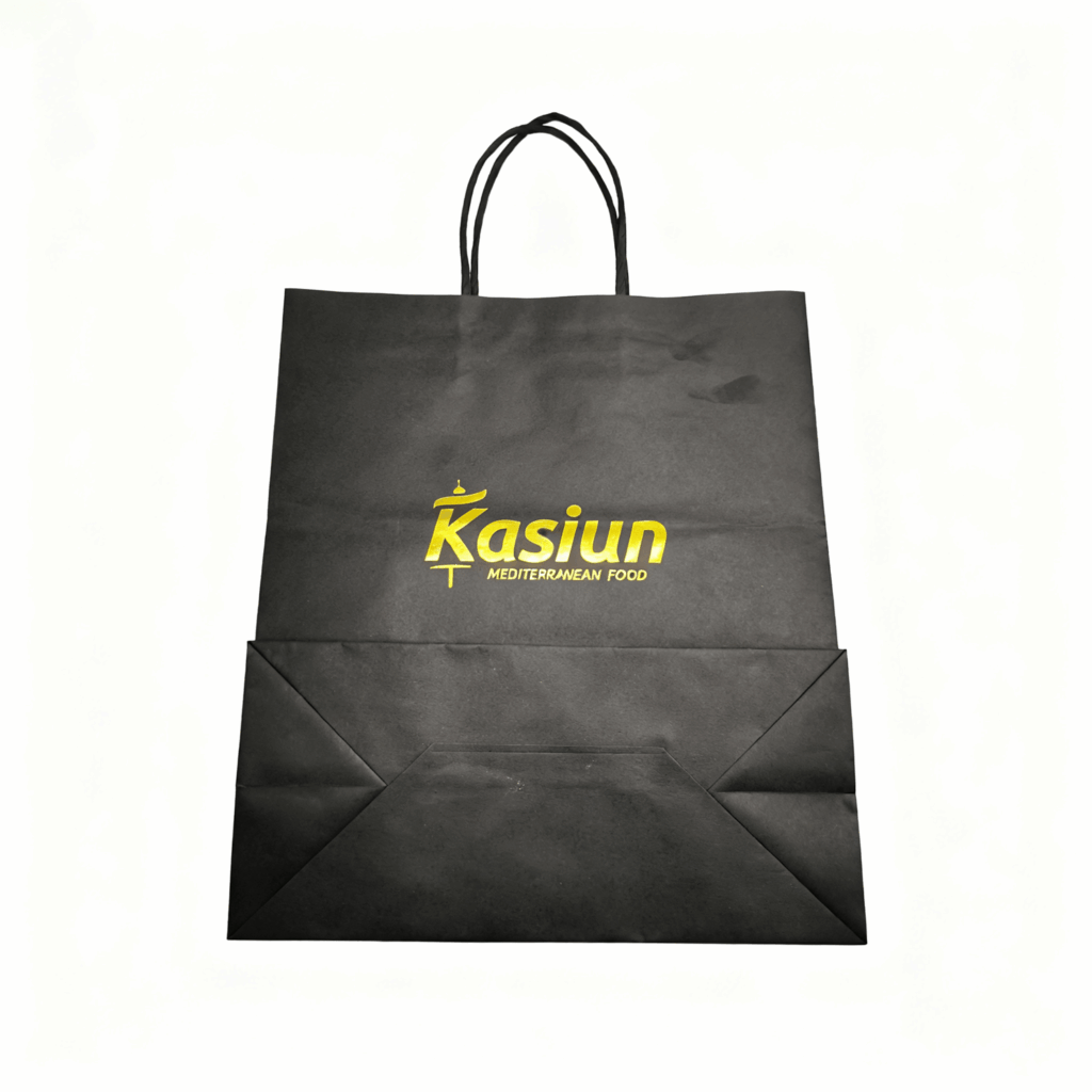 Recycled White Kraft Paper Bag with Twist Handle