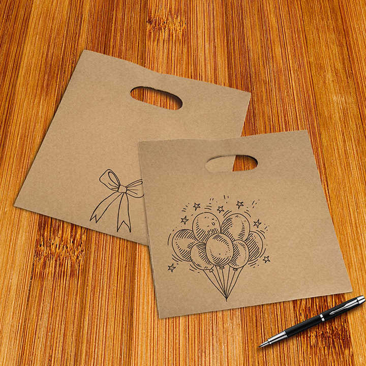 Colorful Printed Christmas Pattern Paper Bag Paper Cord Recoverable and Environmentally Friendly Gift Paper Bags