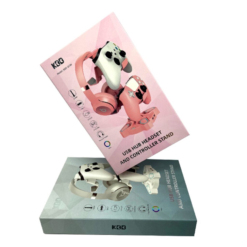 Paperboard packaging design box for gaming accessories with uv coating