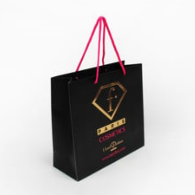 Custom Gold Foil Stamping Paper Bags For Eye Shadow Palette Packaging