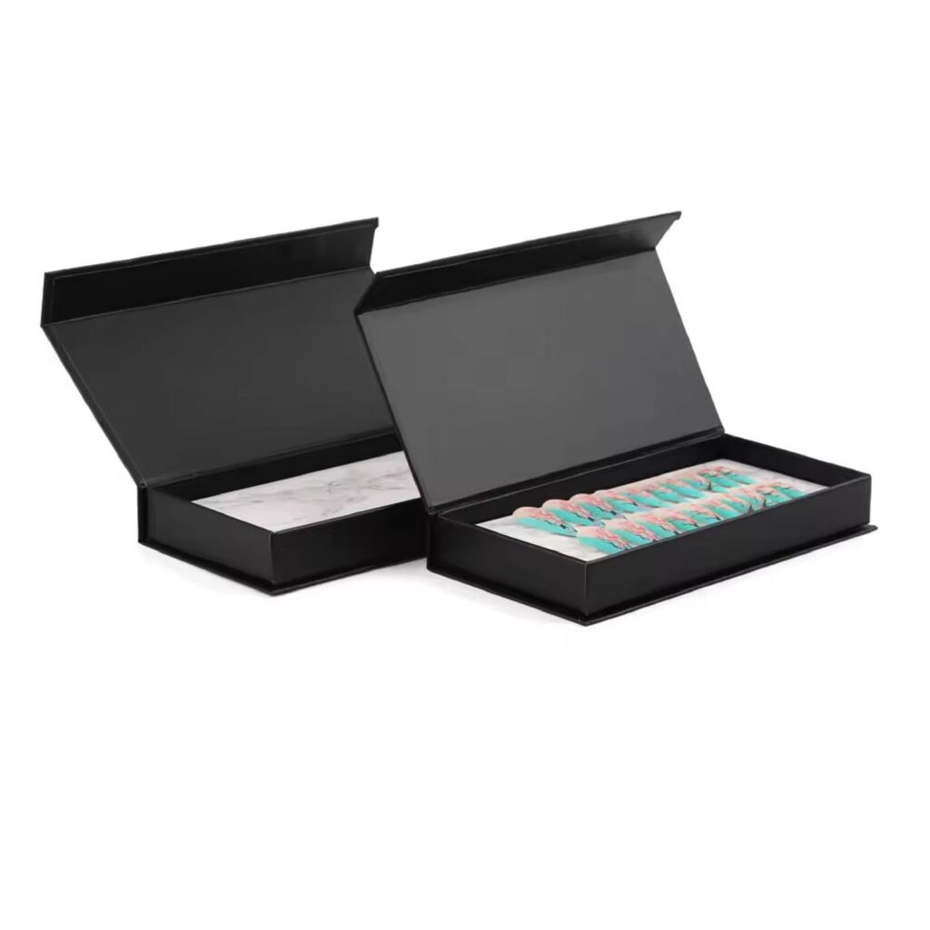 Black Gift Box Wear Nails Luxury Rigid Packaging Magnetic Gift Boxes Wholesale