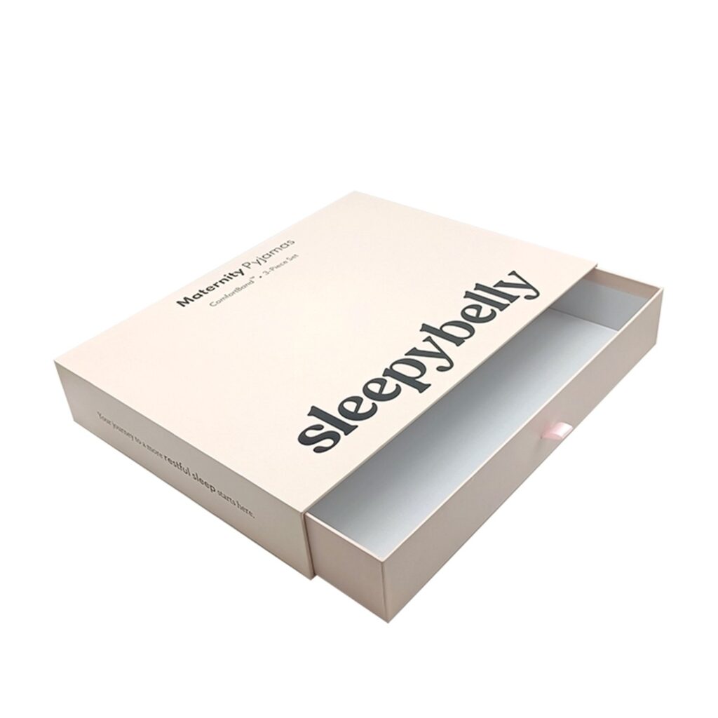 Custom embossed logo on box packaging sliding cardboard drawer gift boxes