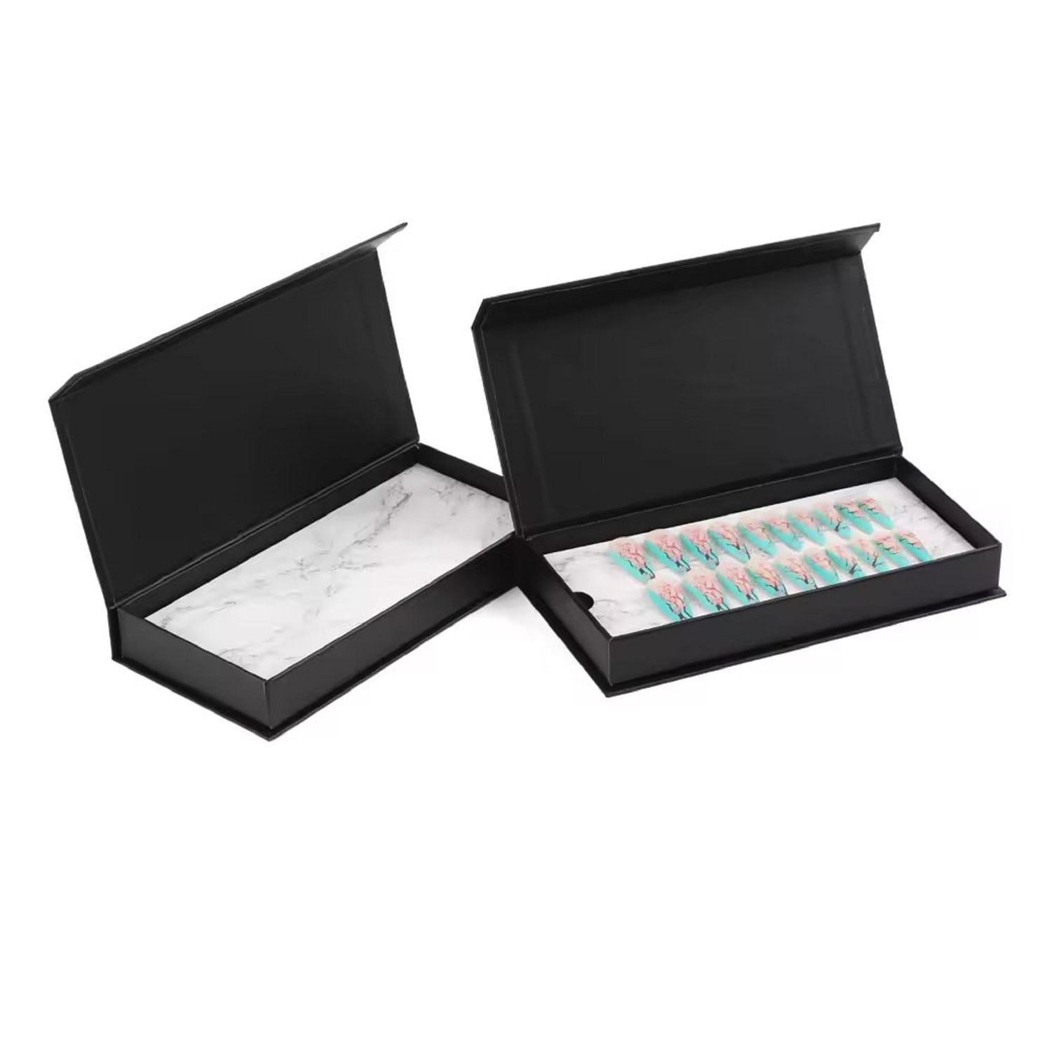 Black Gift Box Wear Nails Luxury Rigid Packaging Magnetic Gift Boxes Wholesale