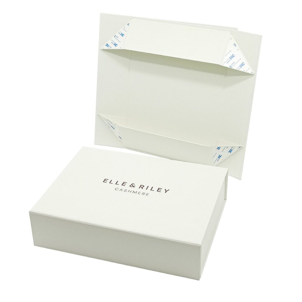 Elegant rigid cardboard boxes for clothes hats gold stamping cardboard gift box