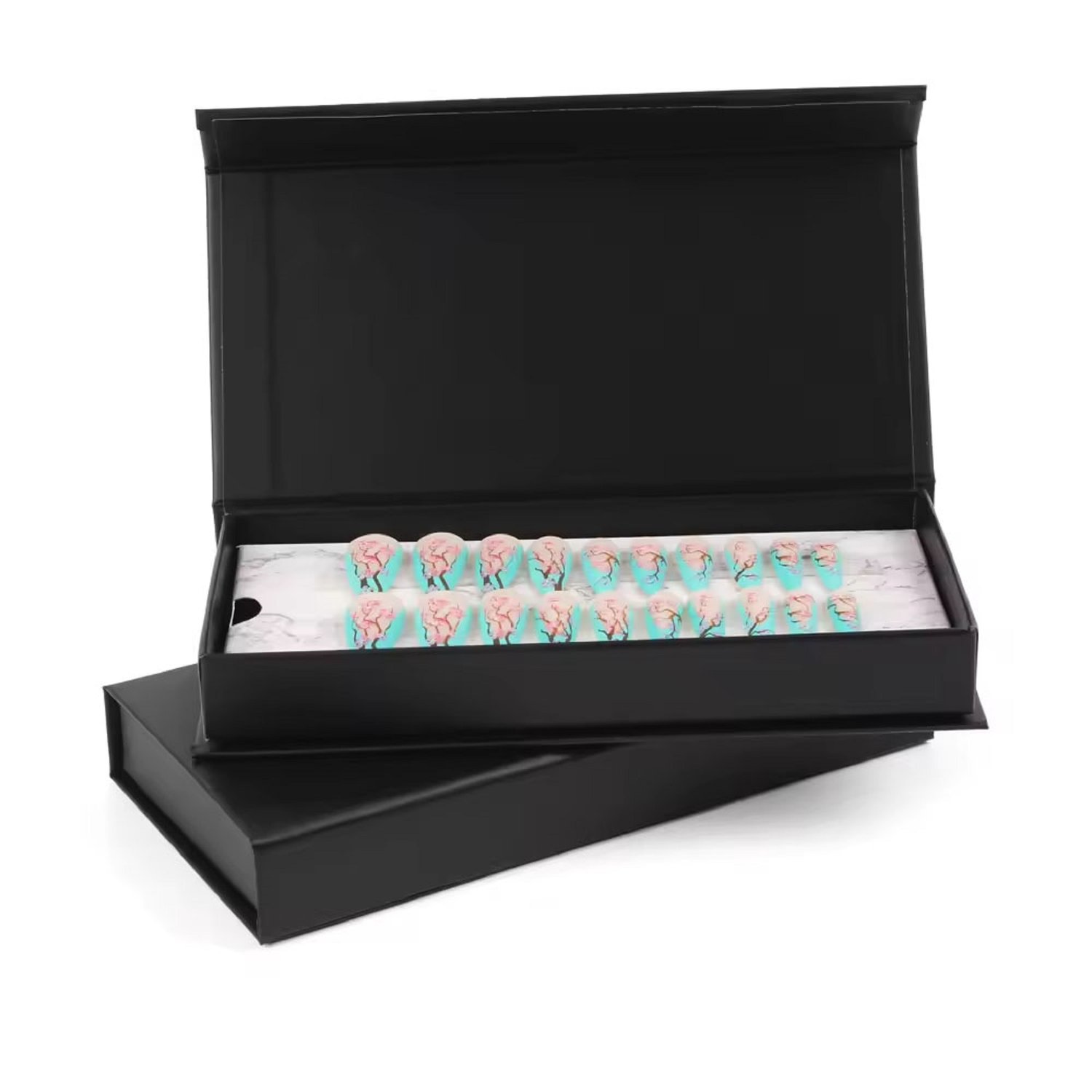 Black Gift Box Wear Nails Luxury Rigid Packaging Magnetic Gift Boxes Wholesale