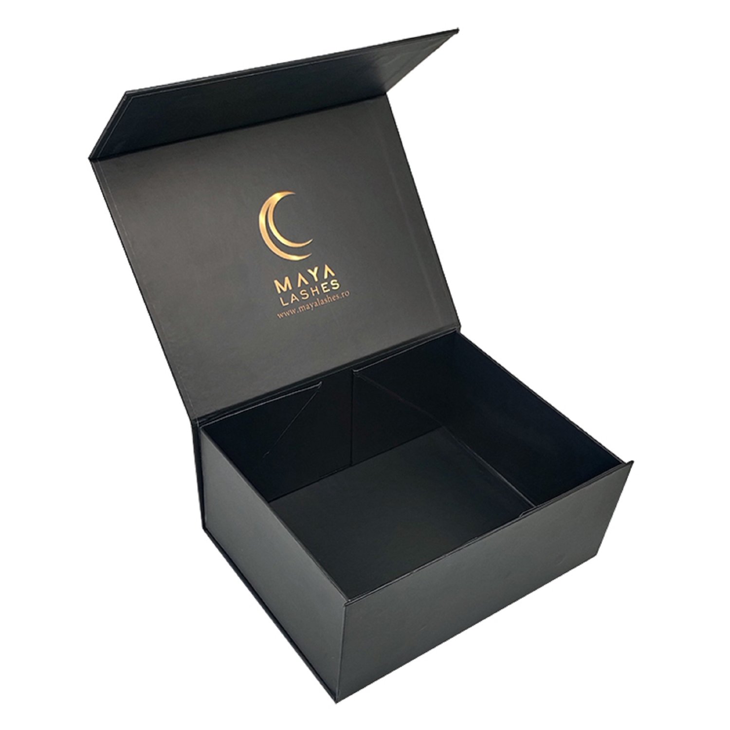 Black magnetic gift box custom logo stamp foldable cardboard boxes with lids