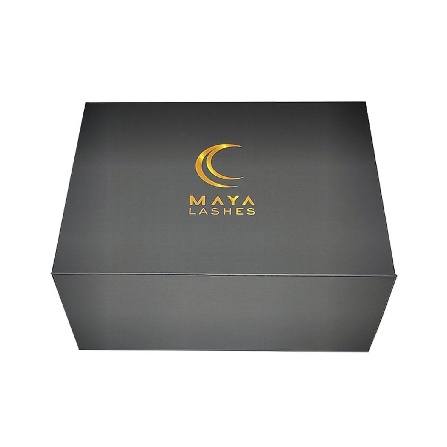 Black magnetic gift box custom logo stamp foldable cardboard boxes with lids