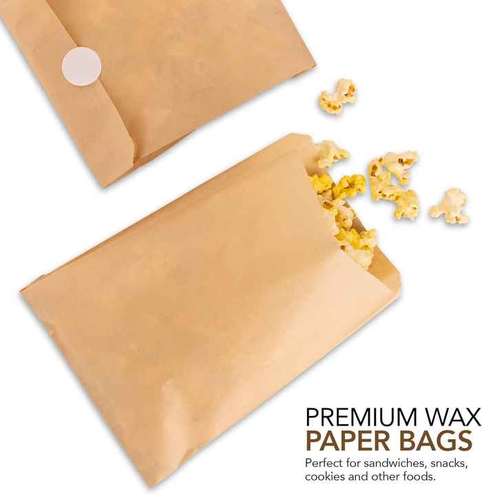 Biodegradable Chips Biscuits Dessert Greaseproof Paper Unbleached Natural Food Grade Low Price Paper Shipping Bag
