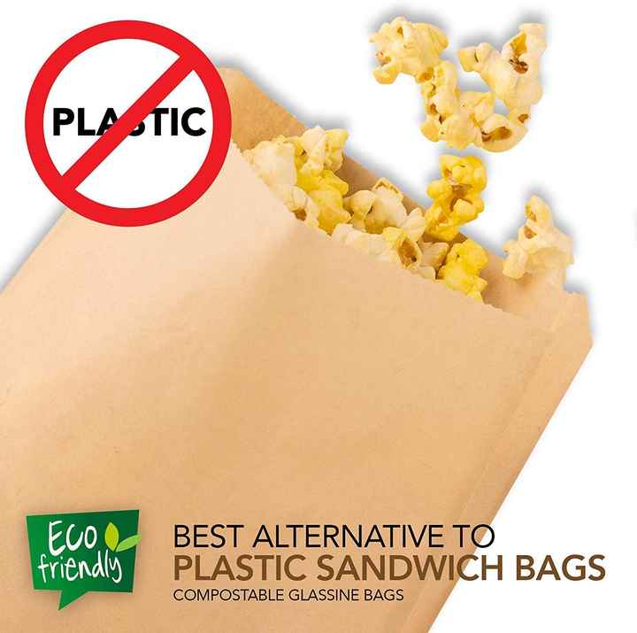 Biodegradable Chips Biscuits Dessert Greaseproof Paper Unbleached Natural Food Grade Low Price Paper Shipping Bag