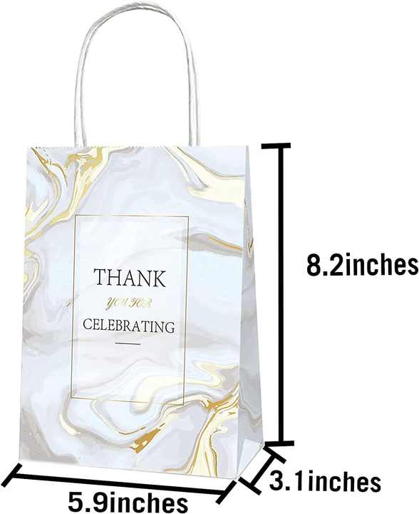 Custom Kraft Paper Shopping Bags Printed logo Durable Gift Bags with Paper Handles Marble Texture Luxury Wedding Gift Paper Bags