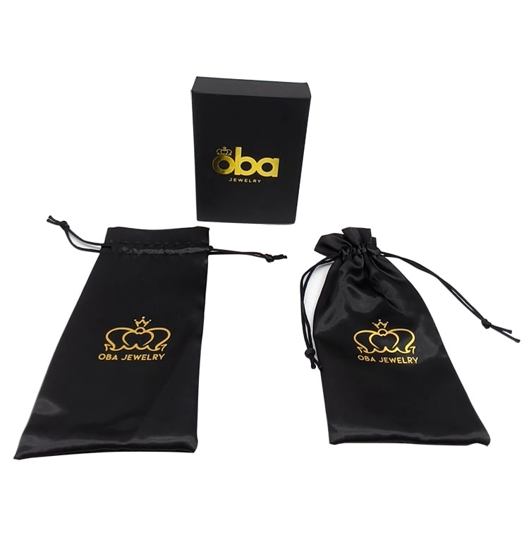 Black Foil Stamped Jewelry Box with Insert