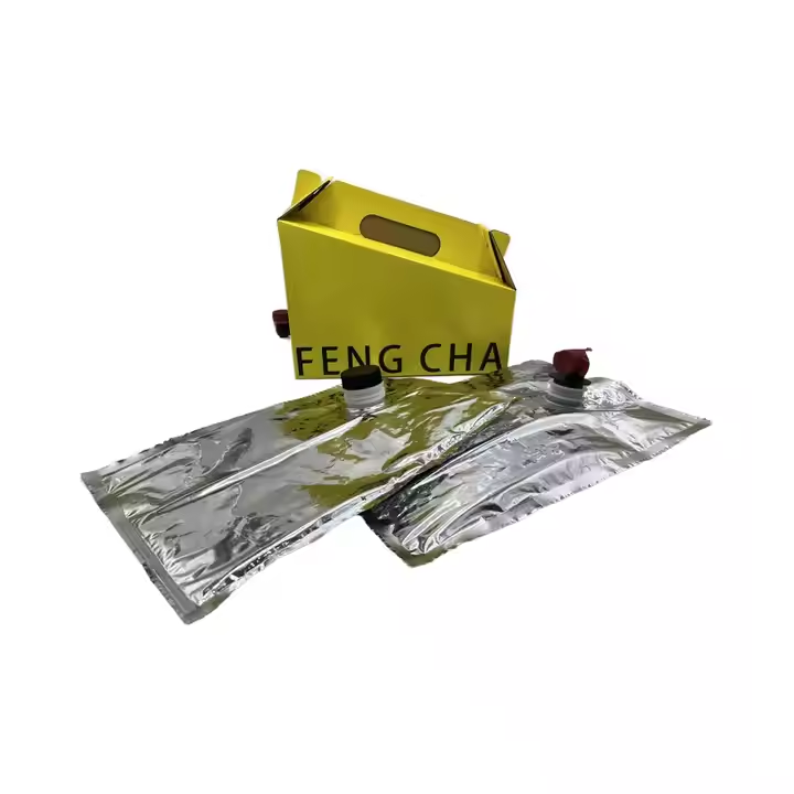 Large capacity 1L 5L food grade liquid red wine storage plastic suction bag Customized PET butterfly valve aluminum coated bag