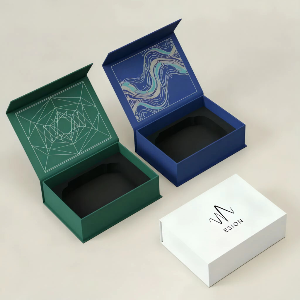 Flip-top magnetic cardboard book-shaped packaging box