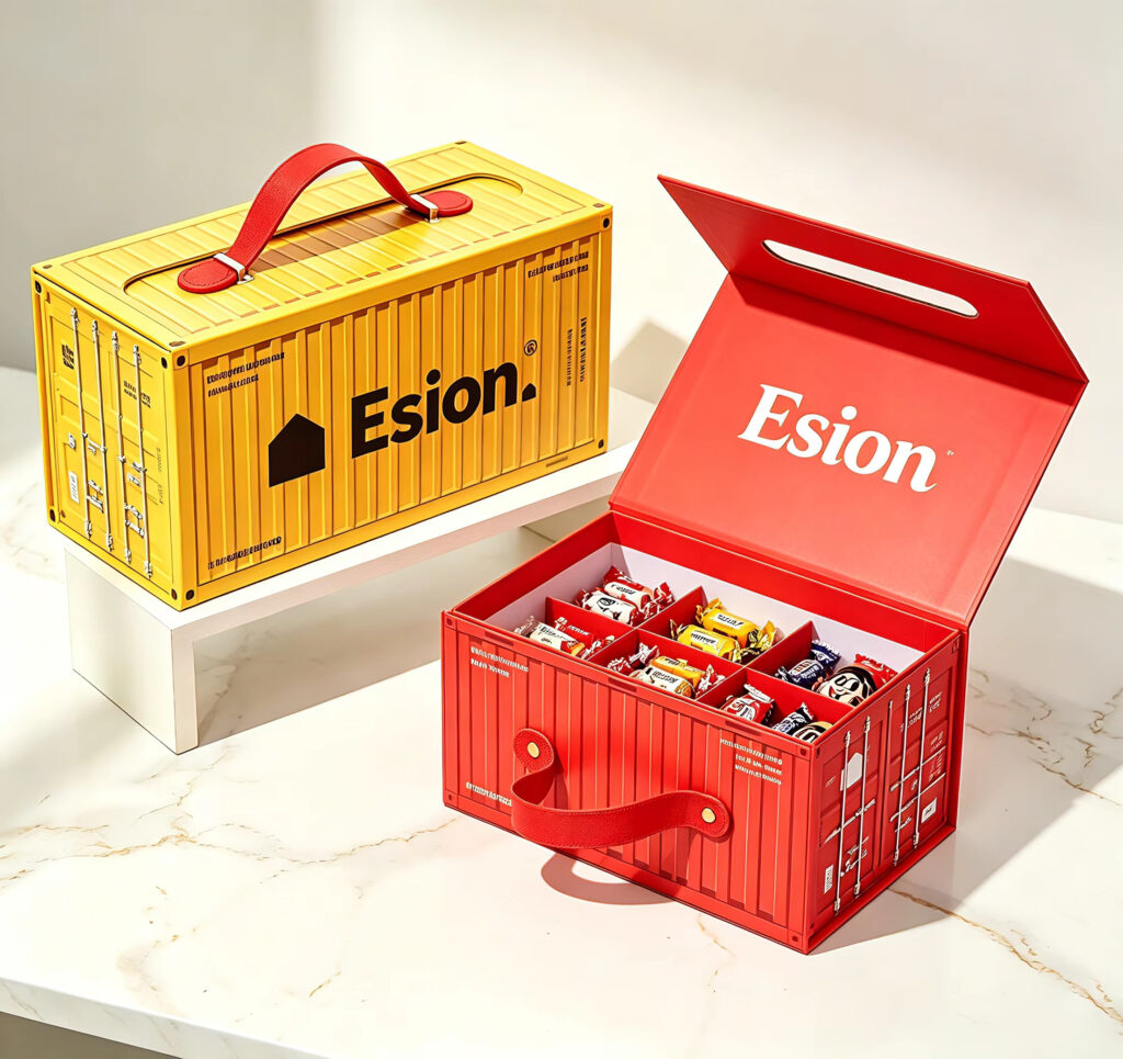 Hand-held transport container gift box