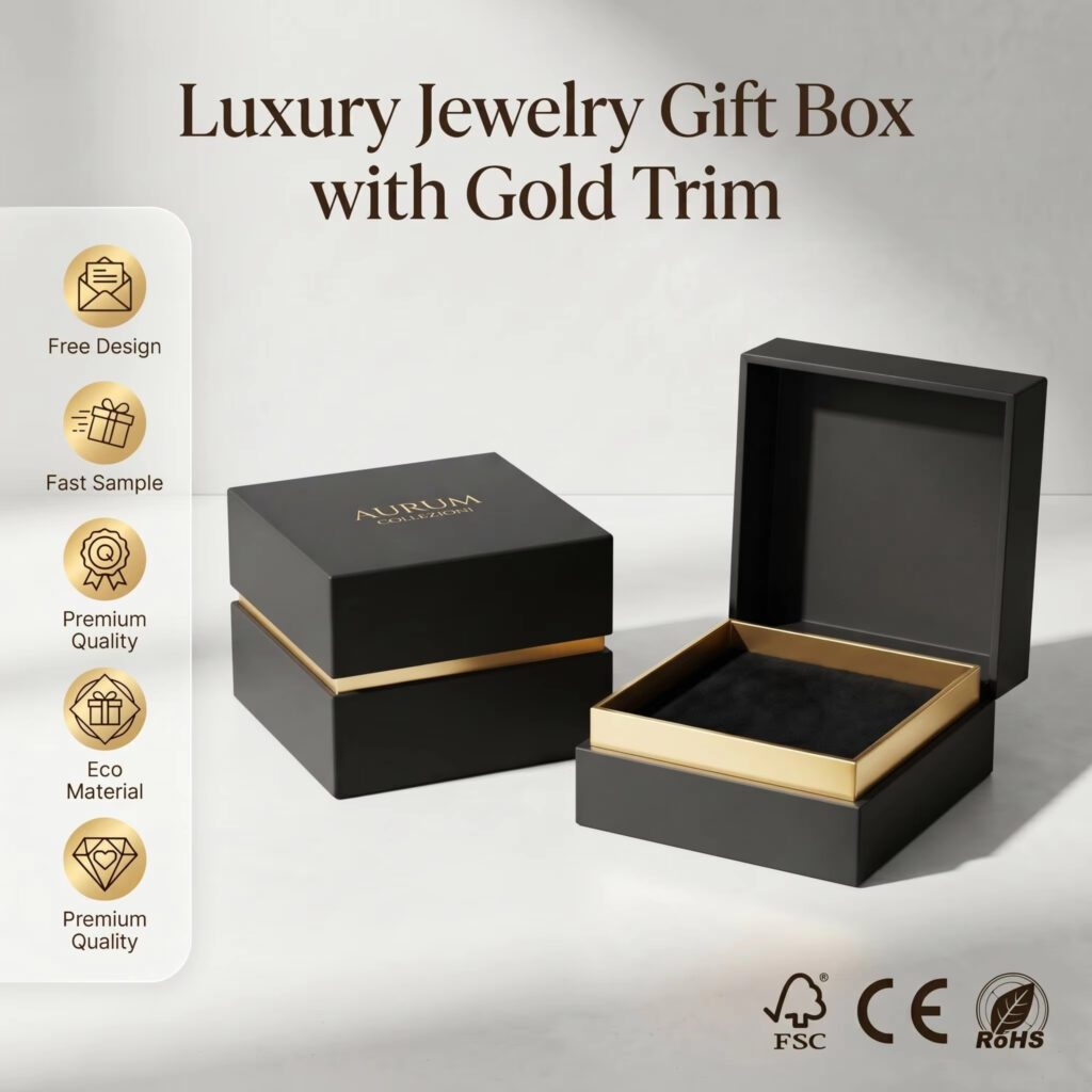Two-piece hard box paper packaging