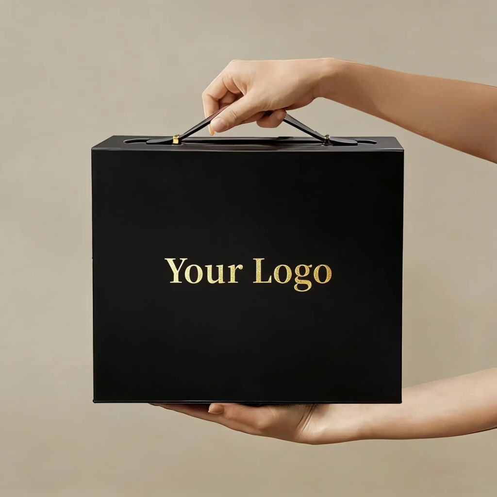 Magnetic closure gift box folding box