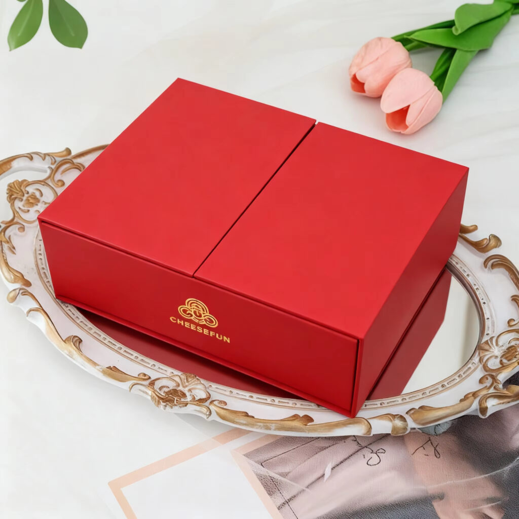 Double-door magnetic book-shaped paper box