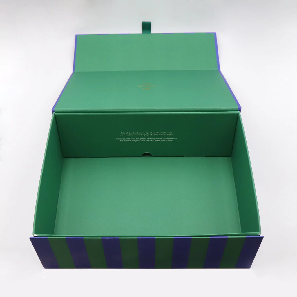 Foldable magnetic seal gift box packaging