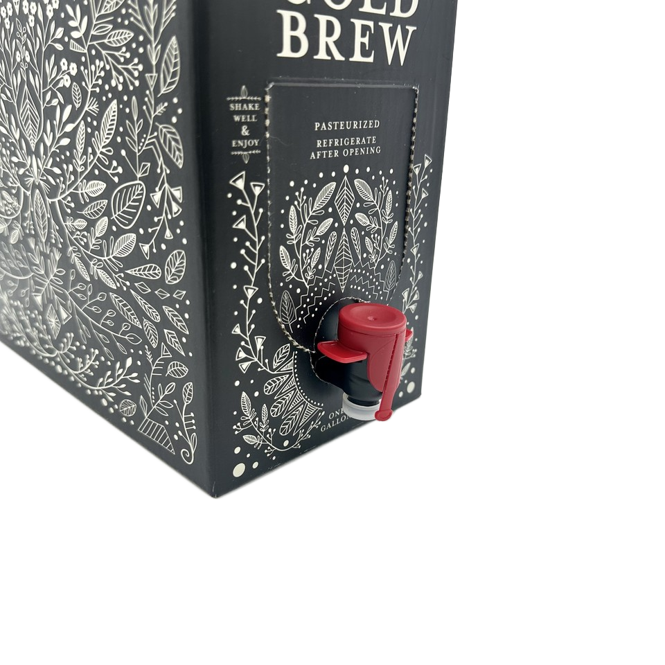 1L/3L/5L bag in box to go beverage disposable coffee box milk wine aluminium foil bag in box dispenser