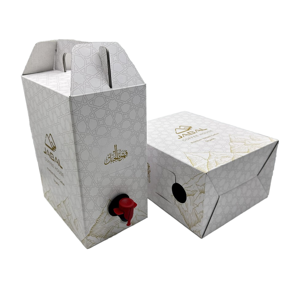 Custom 2L 3L 5L Disposable Paper Carton Packing Coffee Cold Brew Juice Box Dispenser Aluminum Bag