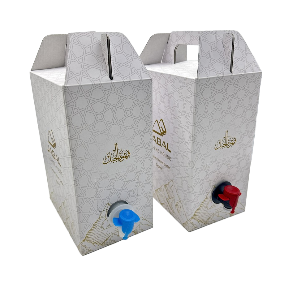 Custom 2L 3L 5L Disposable Paper Carton Packing Coffee Cold Brew Juice Box Dispenser Aluminum Bag