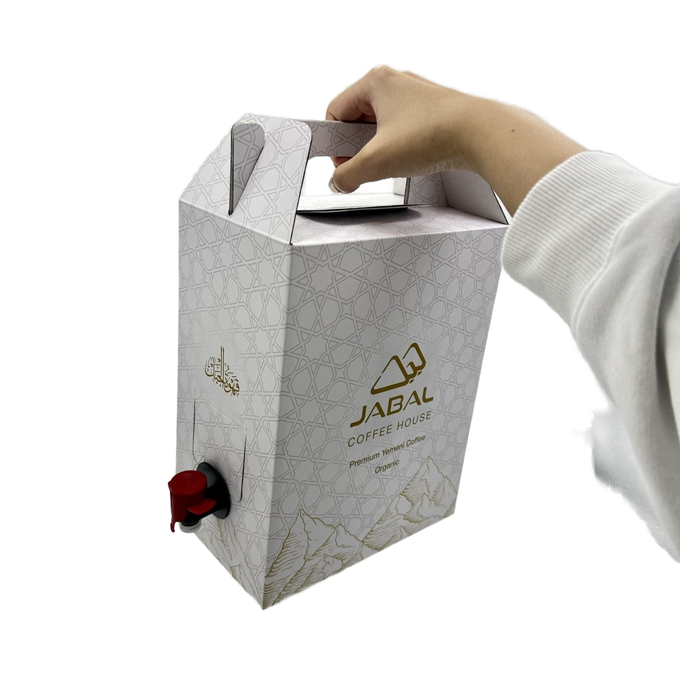 Custom 2L 3L 5L Disposable Paper Carton Packing Coffee Cold Brew Juice Box Dispenser Aluminum Bag