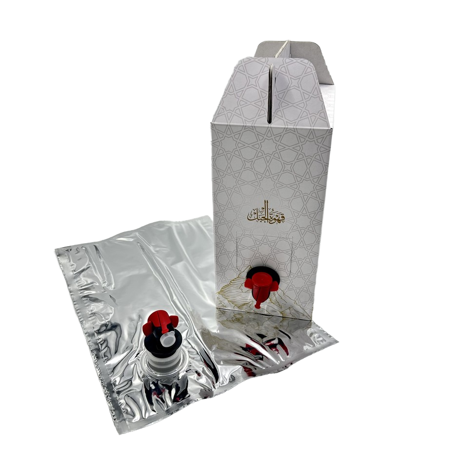 Custom 2L 3L 5L Disposable Paper Carton Packing Coffee Cold Brew Juice Box Dispenser Aluminum Bag