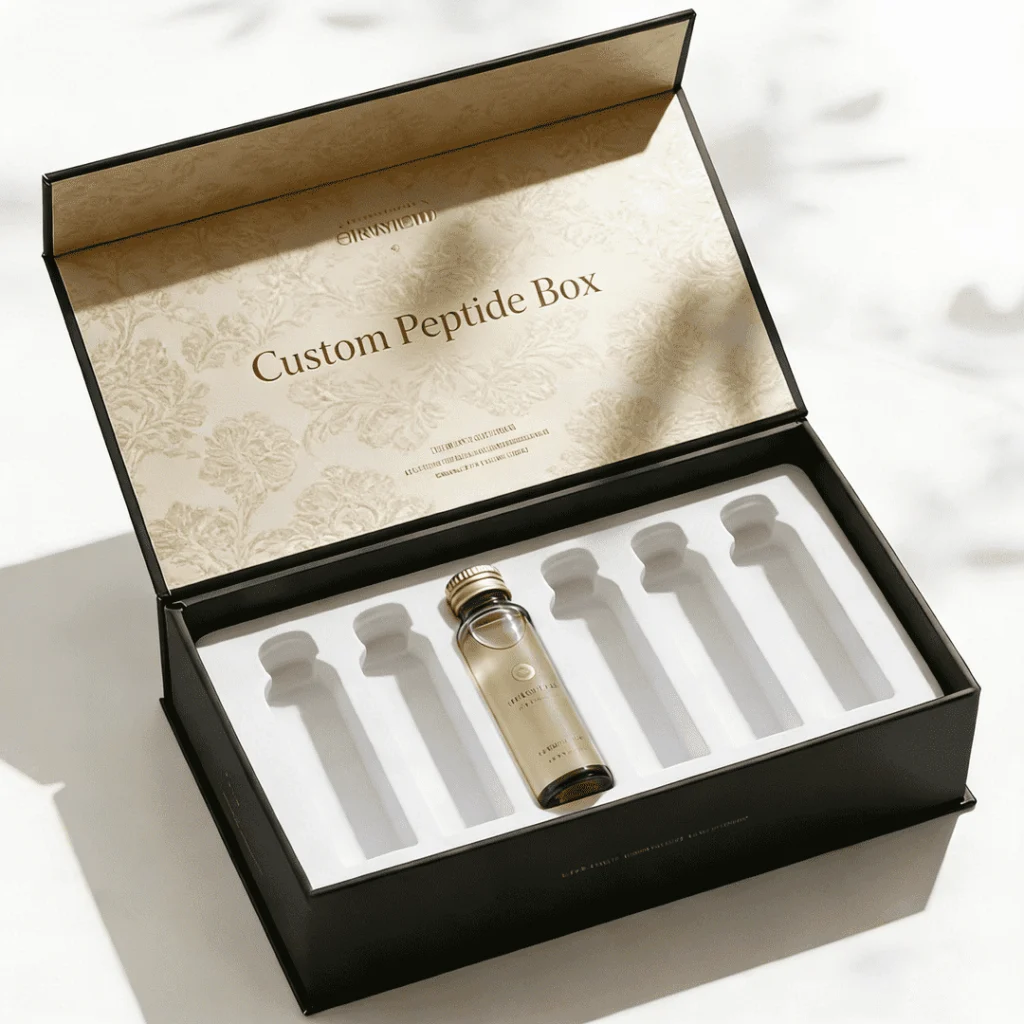 Custom 2ml 3ml 5ml 10ml 15ml Ampoule Peptides Vial Bottle Packaging with Gift Box and Offset Printed Label for Cosmetics