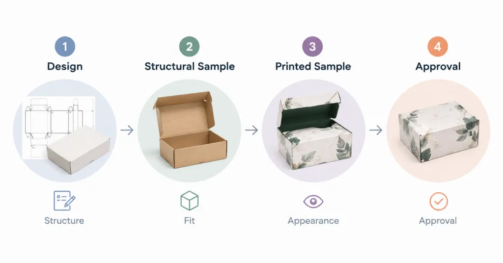 Custom packaging sample process from design to approval