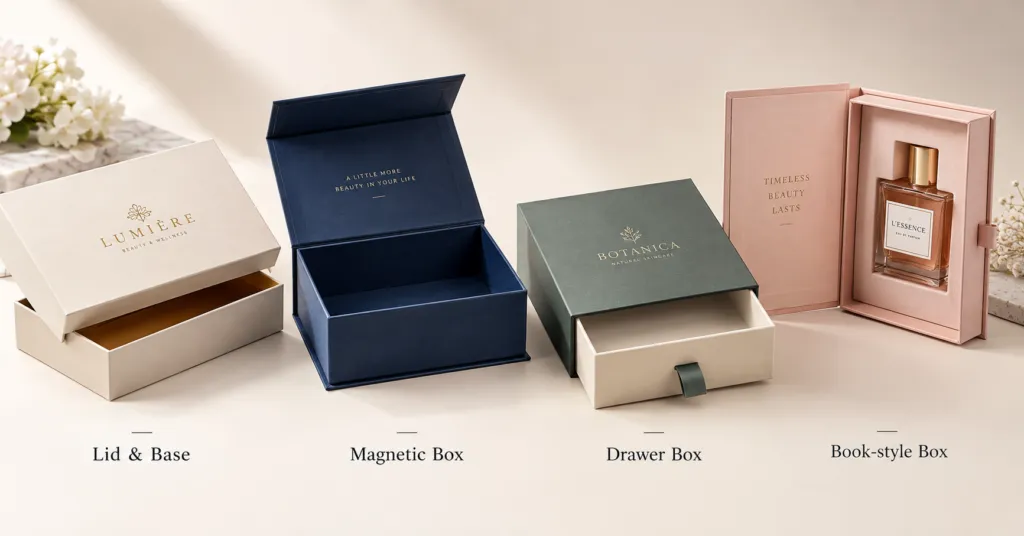 Custom rigid box structures for different packaging applications