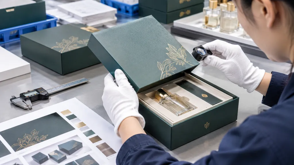 Gift box quality inspection and packaging production control